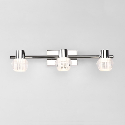 Neutral Armed Vanity Light Simplicity Stainless 2/3 Bulbs Makeup Lighting Fixture for Bathroom