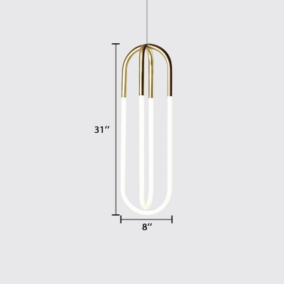 Oval Ring Hanging Pendant Lights Designers Lighting 1 Light/2 Light Chandelier in Gold Finish