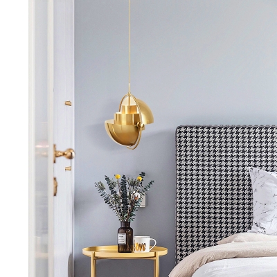 Antique Brass/Brass/Gold Finish Metal Ring Drop Light Modernism Iron Single Light Hanging Light for Living Room