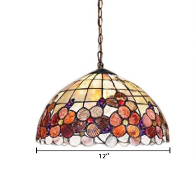 Classic Art Tiffany-Style 3 Light Ceiling Fixture with 12