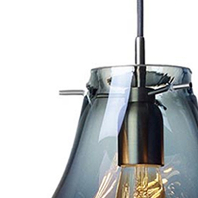LED Suspension Light Designers Style Blue Glass 1 Light Art Deco Ceiling Pendant Lamp