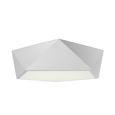 Metal Made Diamond Close To Ceiling Light In White
