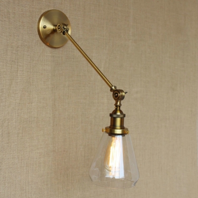 Rotatable Cup Shade Wall Lamp Retro Style Metallic Decorative Wall Light Sconce in Antique Brass