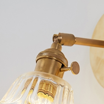 Swirl Glass Bell Wall Lighting Vintage Single Light Wall Lamp in Brass Finish for Hallway