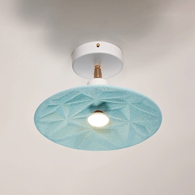 1 Bulb Disc Shade Wall Sconce Living Room Bedroom Metal Wall Mount Light in Blue/Green