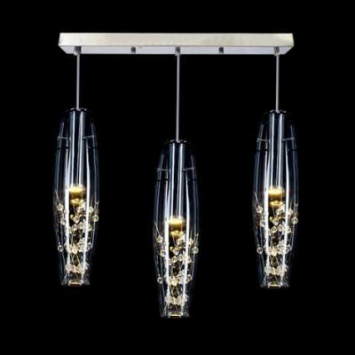 3 Lights Cocoon Pendant Light Modern Fashion Crystal Decorative Drop Ceiling Lighting