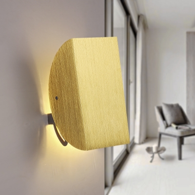 Aluminum Half Globe Wall Light Modern Fashion Wall Lamp in Yellow for Staircase Bedroom