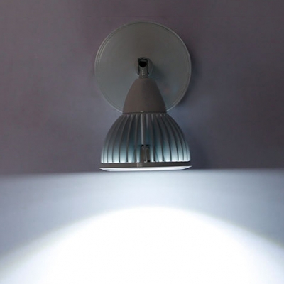 Dome Mini Picture Light Modern Adjustable Metallic Single Light LED Wall Sconce in White for Cabinet