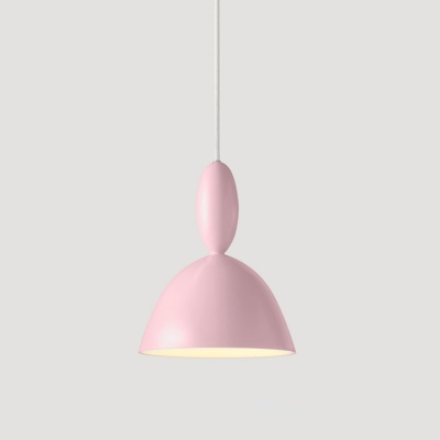 Dome Suspended Lamp Macaron Colorful Modern Single Light Small Metal LED Drop Light
