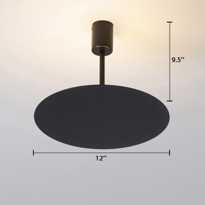 Modern Style Matte Black Pendant Metal Disc Shade Hanging Light for Bar Restaurant