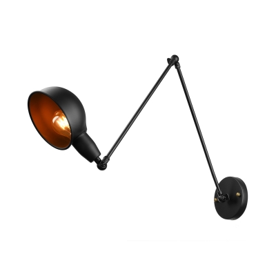 Pewter Swing Arm Lamp LED Light with Metal Shade