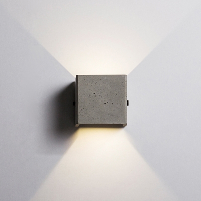 Square LED Wall Light Designers Style Energy Efficient Cement Wall Sconce for Balcony