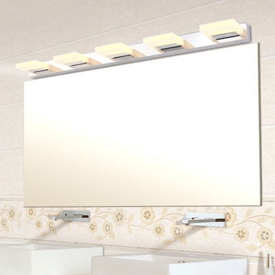 Acrylic Bar Wall Light Simplicity 2/3/5 Lights LED Makeup Lighting Fixture in Warm/White
