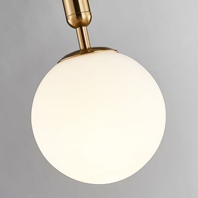 Ball LED Suspension Light Contemporary Hand Blown Glass Accent Drop Light in White