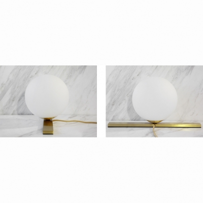 Brass Finish Ball Desk Light Designers Style Frosted Glass 1 Light Table Light for Bedroom