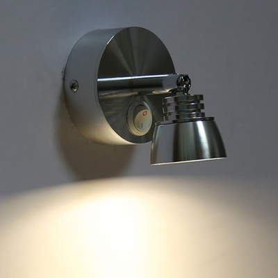 Chrome Rotatable Arm LED Wall Sconce Simplicity Metallic Single Head Reading Light