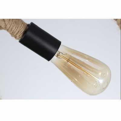 Industrial Rope Pendant Light in Bare Bulb Style
