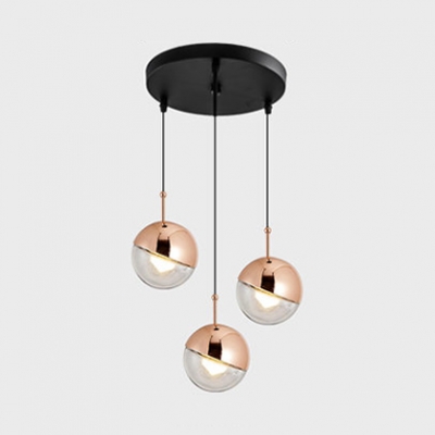 rose gold glass pendant light