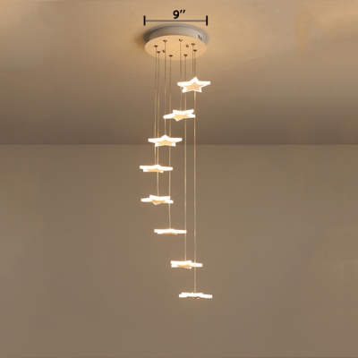 Star Shape Hanging Lamp Modern Metal Multi Light Cluster Pendant Light for Children Room