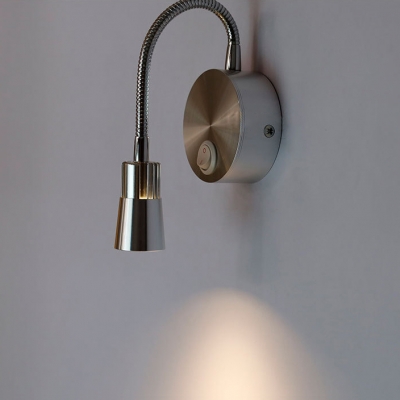 1 Head Gooseneck LED Wall Sconce Modern Design Adjustable Metal Bedside Reading Light