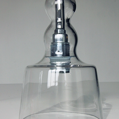 1 Head Tapered Pendant Light Modern Design Transparent Glass Drop Light for Living Room
