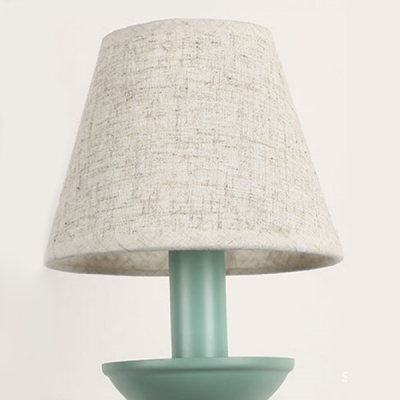 American Retro Coolie Sconce Light Fabric Single Light Wall Lighting in Green for Hallway