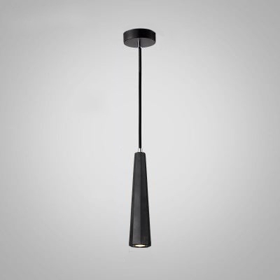 Concreted Cone Tube Pendant Light Designers Style Decorative Suspended Light in Black