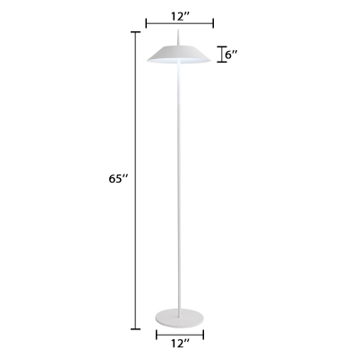 White Finish Coolie Standing Light Simplicity Iron 1 Head Floor Lamp for Living Room