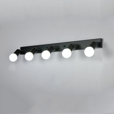 Bar LED Wall Light Hollywood Style Multi Light Rotatable Mirror Lights Kit in Black