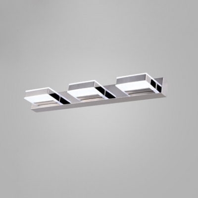 Contemporary Square Makeup Light Acrylic 1/2/3/4 Heads Vanity Light in Warm/White for Mirror