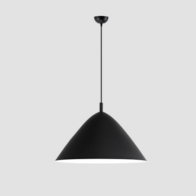 Conical Ceiling Pendant Light Modern Metal 1 Head Suspended Lamp in Black for Dinning Room