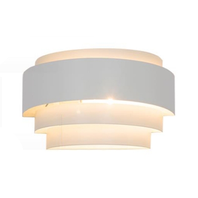Modern Semicircle Wall Lights Metal Single Head Wall Sconce in White for Hallway