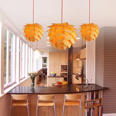 Natural Designer Pinecone Suspension Light Woody Pendant Light for Bedroom Balcony