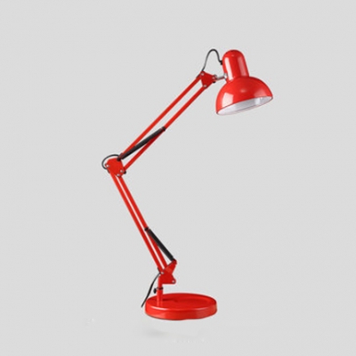 Scarlet Red Semicircle Desk Lamp Concise Simple Adjustable Metal