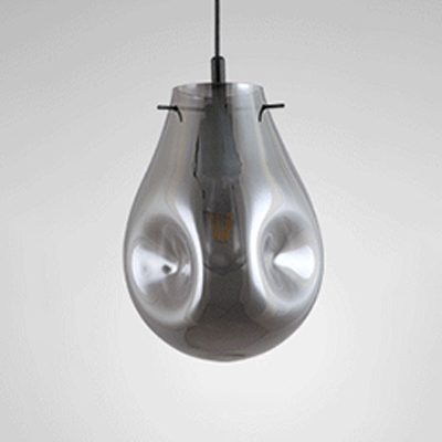 Single Head Drop Light Modern Fashion Amber/Smoke Glass Decorative Suspended Lamp