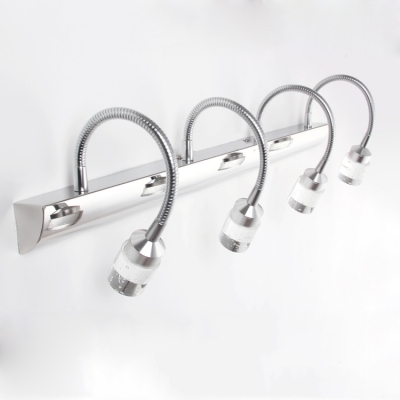 Bar Cosmetic Vanity Light Contemporary Adjustable Stainless 2/3/4 Lights Wall Mount Fixture