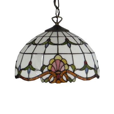 Baroque Tiffany Art Stained Glass Style Mini Pendant Light Renaissance Pattern
