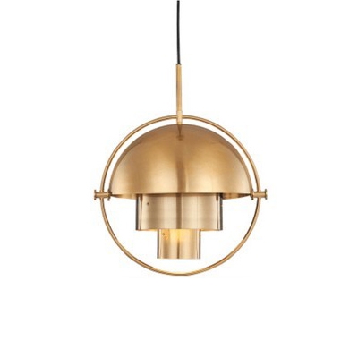 Antique Brass/Brass/Gold Finish Metal Ring Drop Light Modernism Iron Single Light Hanging Light for Living Room