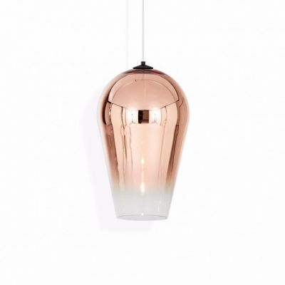Contemporary Fade Suspension Light Glass Single Head Pendant Lamp in Rose Gold for Foyer
