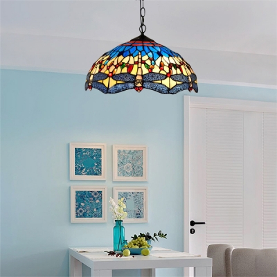 Down Lighting Tiffany Style 2 Light Ceiling Fixture with 16