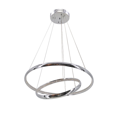 Halo Ring LED Hanging Lamp Modernism Decoration Crystal Suspension Light in Warm/White