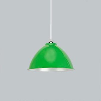 Industrial Contemporary Hanging Lamp with Dome Shade, Multi-color Options, 15.7''