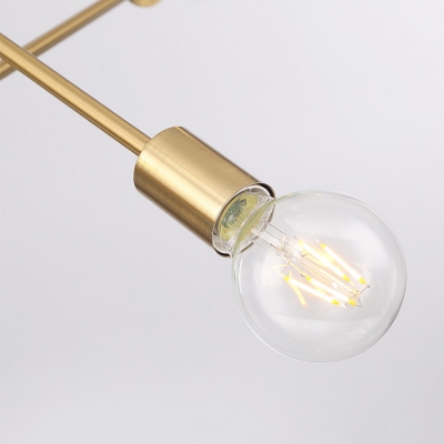 Sputnik Chandelier Lamp Post Modern Metallic 8+1 Lights Hanging Light in Black/Gold
