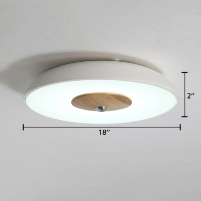 White Dome LED Flush Mount Nordic Style Contemporary Metal Ceiling Light for Restaurant