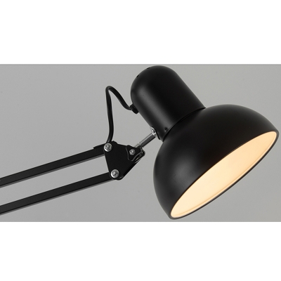 Adjustable Arm Floor Light Contemporary Metal 1 Light Standing Light in Black Finish
