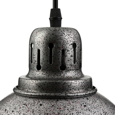 Antique Pewter Finish and Bowl Shade 8.4”Wide Mini Pendant Light in Industrial Style