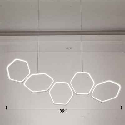 Contemporary Geometric Pendant Light Silicon Gel Multi Light Island Pendant Lamp for Bar