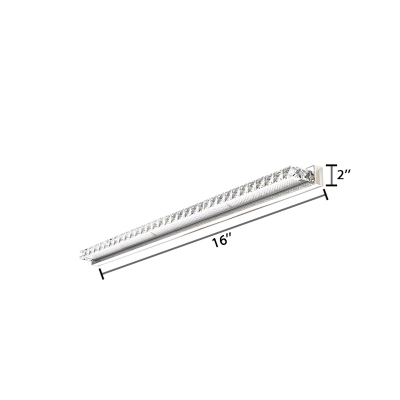 Crystal Linear LED Vanity Light Contemporary Makeup Lighting Fixture in Chrome Finish