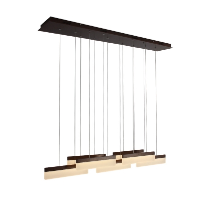 Linear Pendant Light Stylish Modern Acrylic Multi Light Hanging Lamp for Living Room