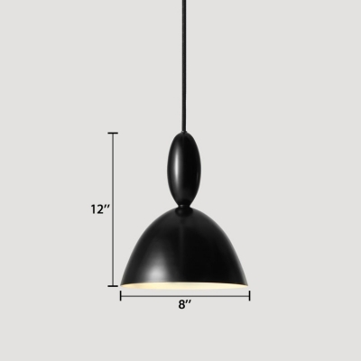 Matte Black Funnel LED Suspension Light Post Modern Designers Metal Single Bulb Pendant Fixture